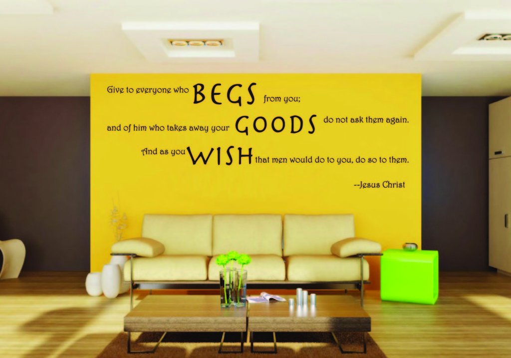 Picniva Jesus Give to Everyone Who Begs Quote Vinyl Wall Decal, Removable