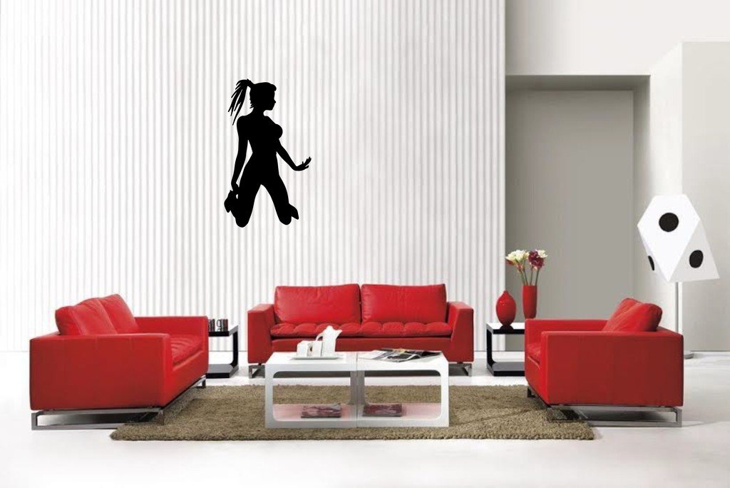 Picniva Matte Black Girl Style 38 Vinyl Wall Decal Figure Silhouette Decor