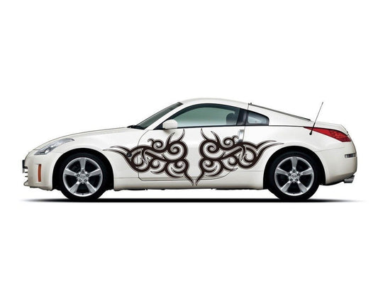 Picniva sty377 Racing Car Body Side Stripes Sticker Decal 2 Pcs