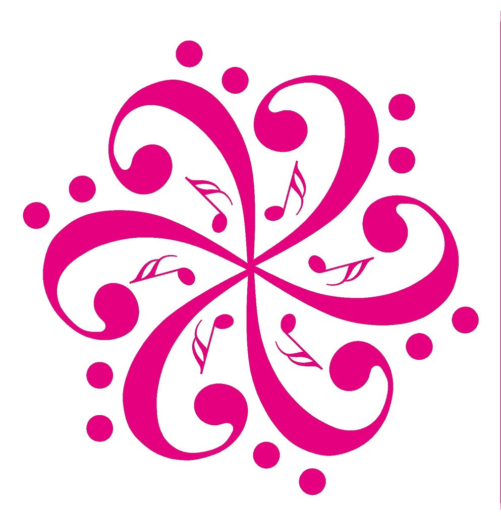 Picniva Six Bass Clefs Pinwheel Wall Decal for Musicians
