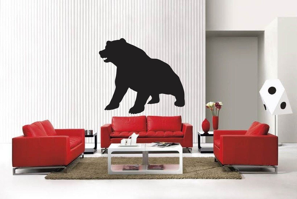 Picniva Matte Black Bear Style 16 Vinyl Wall Decal Woodland Cabin Decor Art
