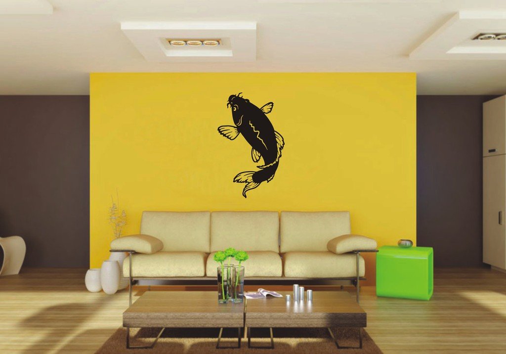 Picniva Koi Fish Sty07 Vinyl Wall Decal, Approx 13.99 x 22 in, Removable