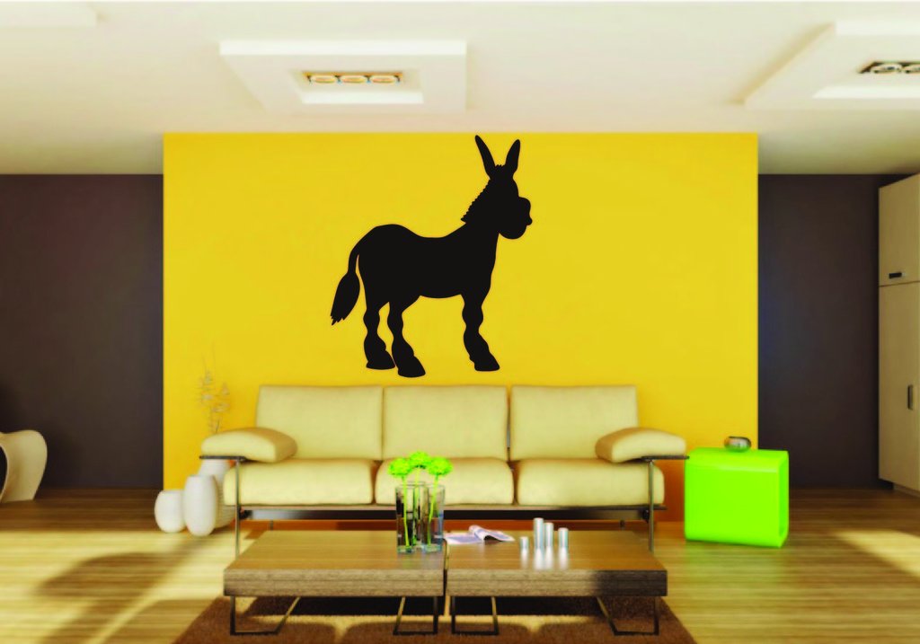 Picniva Donkey Sty5a Vinyl Wall Decal, Approx 22 x 26.4 in, Removable