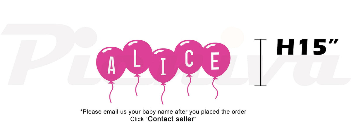 Picniva Custom Baby Name Wall Decal, Pink Butterfly, Font Four