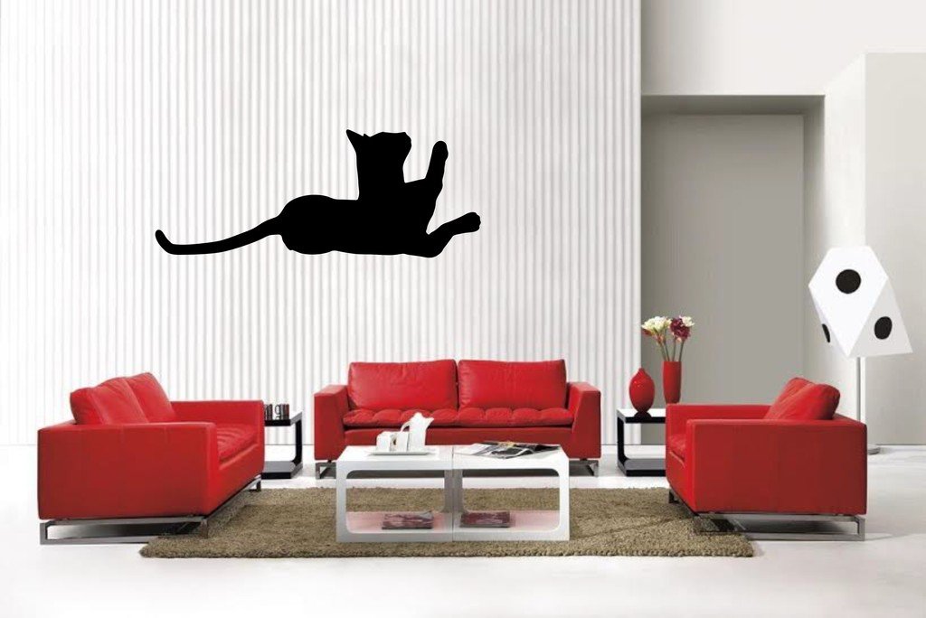 Picniva Abyssinian Style 3 Vinyl Wall Decal, Matte Black, 22 x 8.65 in
