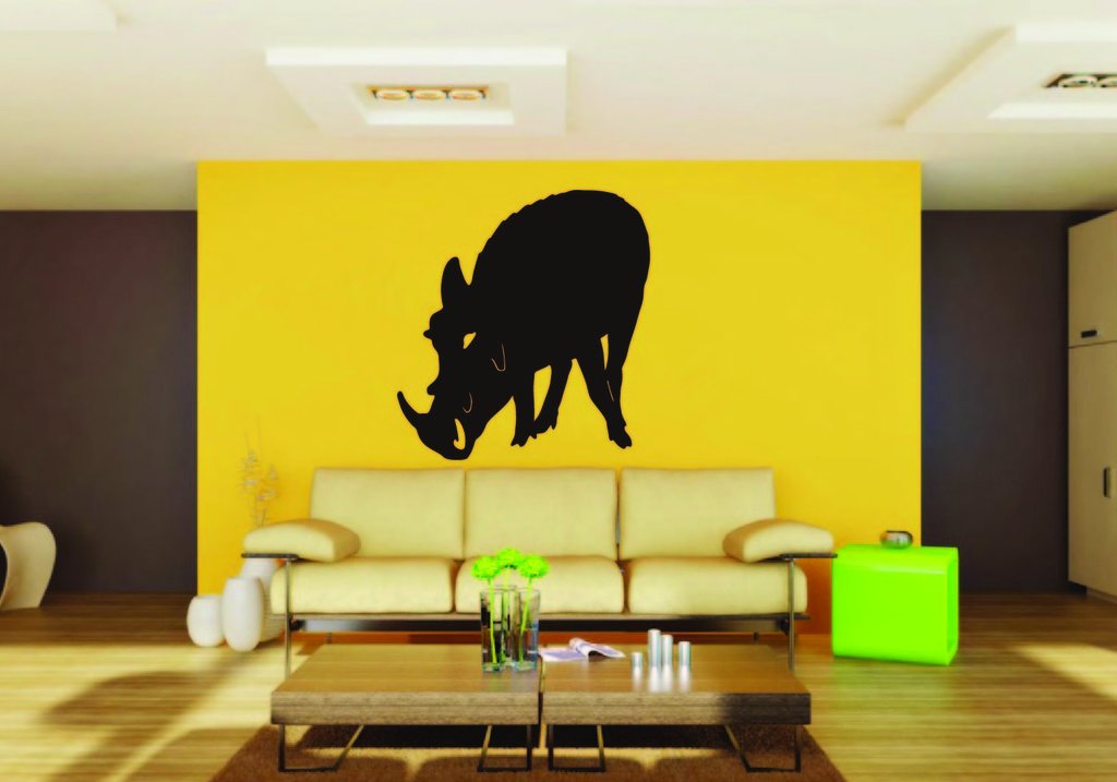 Picniva Boar Sty7 Vinyl Wall Decal, Approx 22 x 24.2 in, Removable