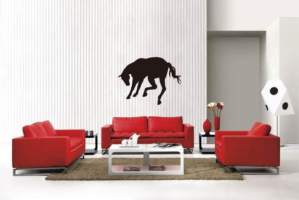 Picniva Matte Black Horse Style 39a Vinyl Wall Decal Equestrian Ranch Decor