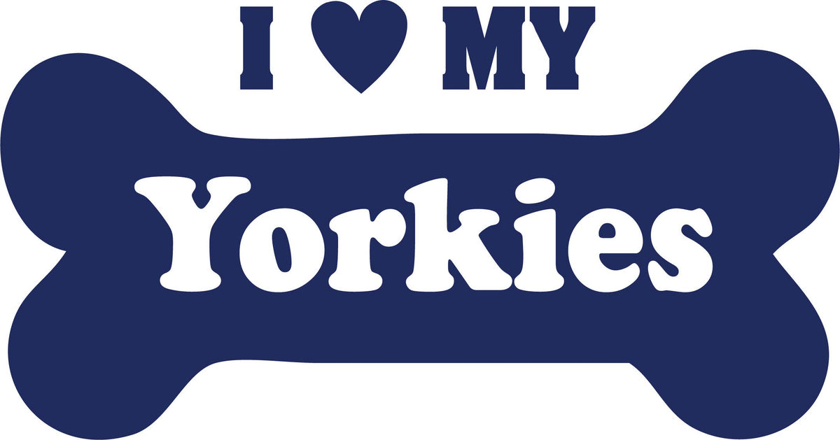 Decaltor I Love My Yorkies Vinyl Decal for Car Window Laptop, 5 in