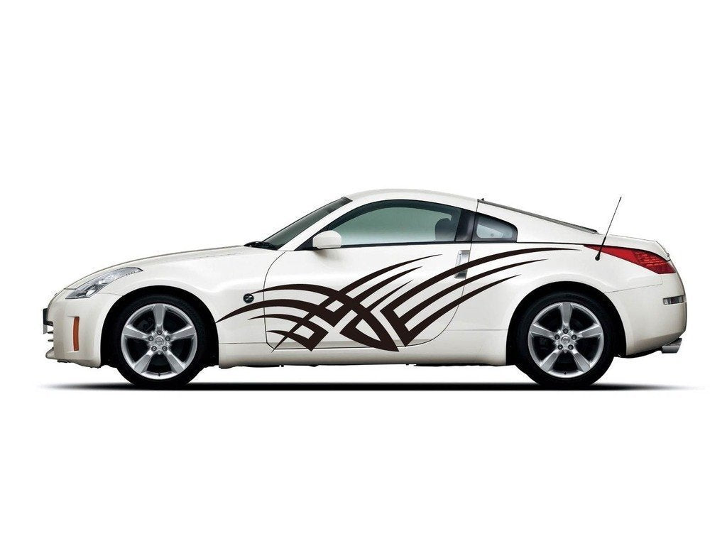Picniva sty288 Racing Car Body Side Stripes Sticker Decal 2 Pcs