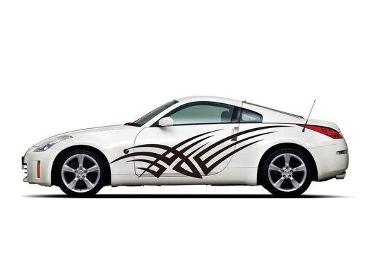 Picniva sty288 Racing Car Body Side Stripes Sticker Decal 2 Pcs
