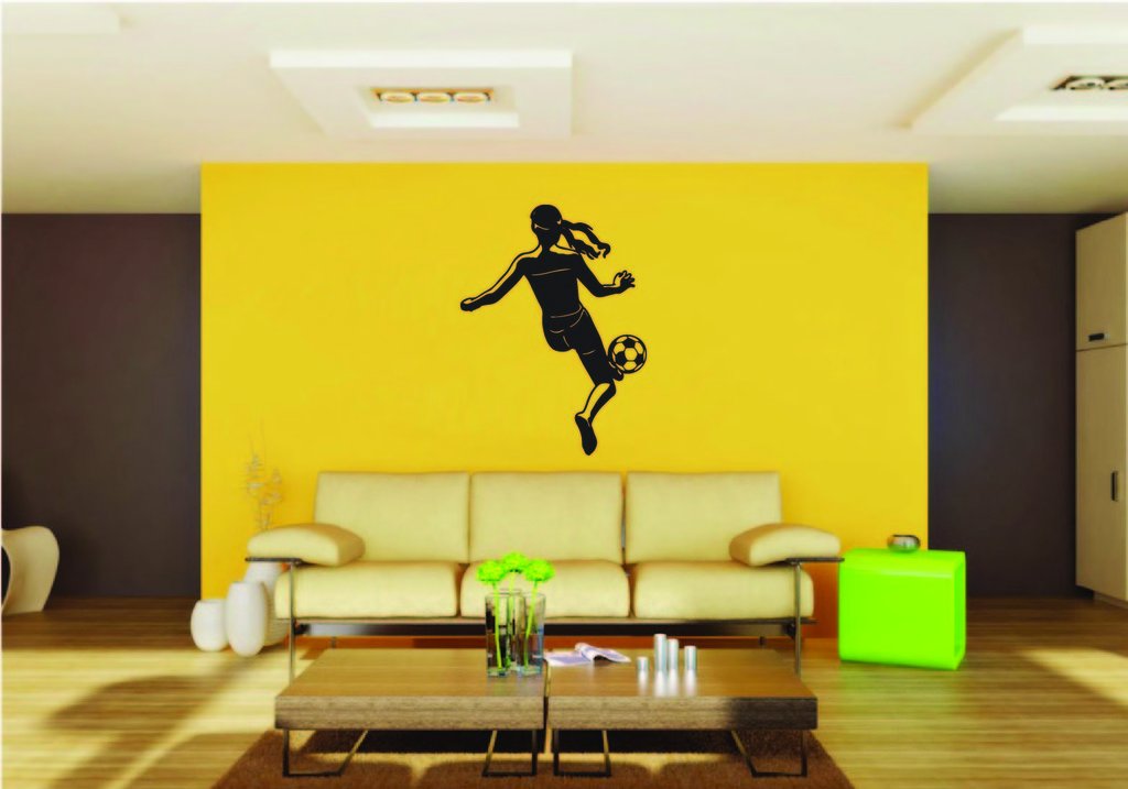 Picniva Soccer Girl Style 4 Removable Vinyl Wall Decal