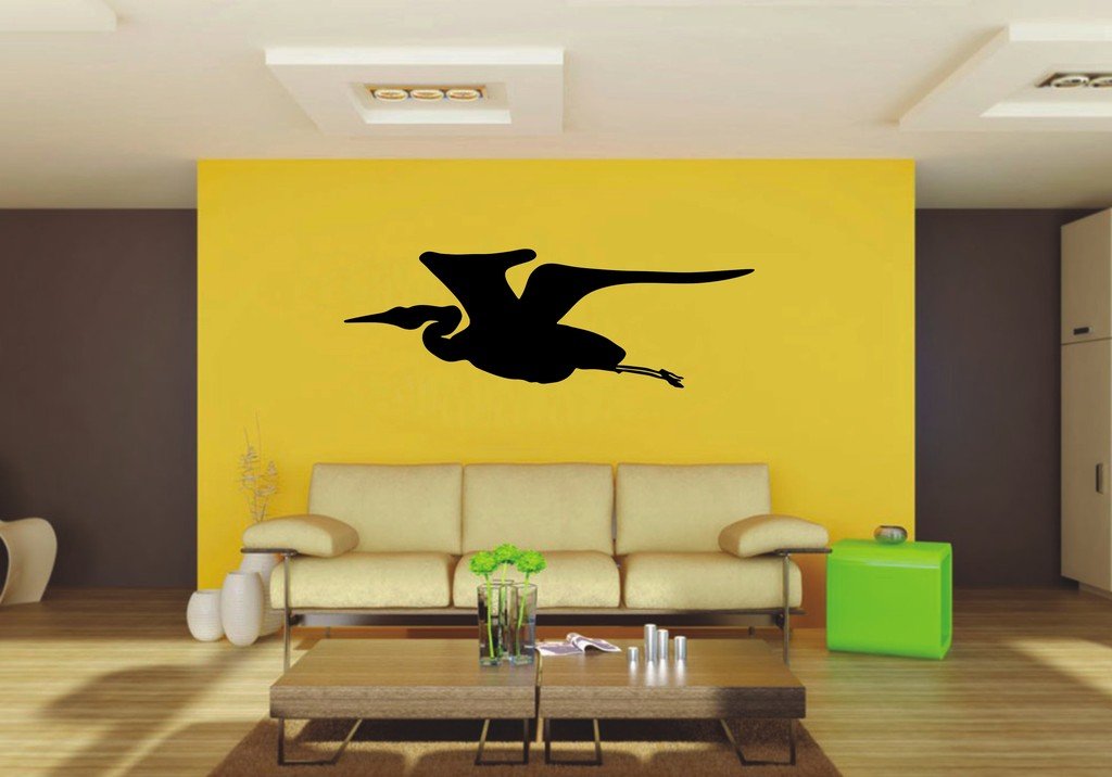 Picniva Egret Sty4 Vinyl Wall Decal, Approx 22 x 7.44 in, Waterproof