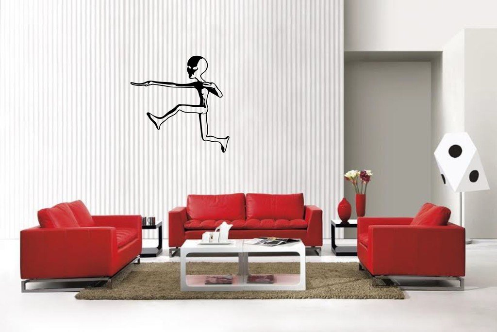 Picniva Matte Black Alien Style 11 Vinyl Wall Decal Fantasy Decor