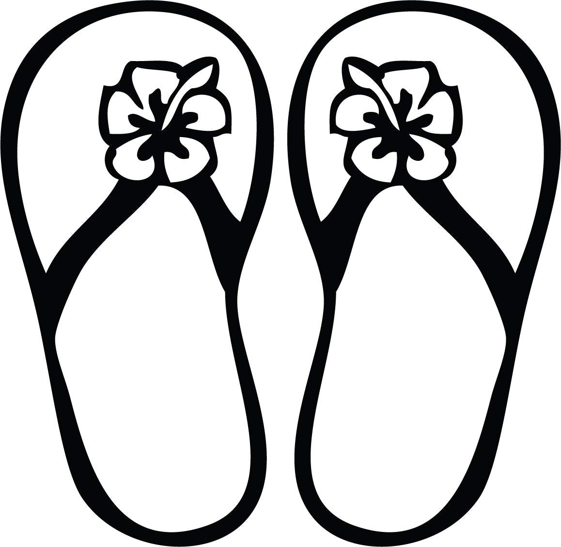 Decaltor Hibiscus Flip Flop Vinyl Decal for Car Window Laptop, 5 in