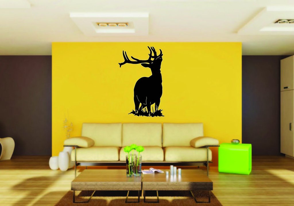Picniva Elk Bull Style 2 Removable Vinyl Wall Decal
