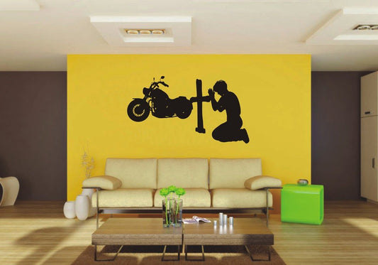 Picniva Motorcycle Sty10 Vinyl Wall Decal, Approx 22 x 12.11 in, Removable