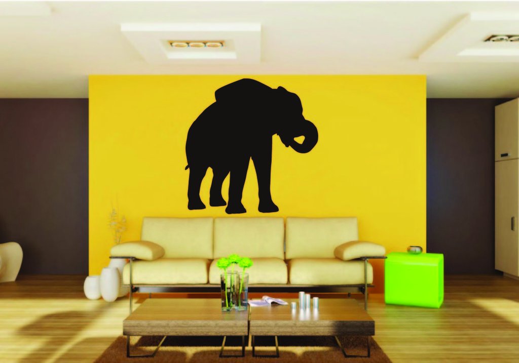 Picniva Elephant Baby Sty2 Vinyl Wall Decal, Approx 22 in Square, Removable