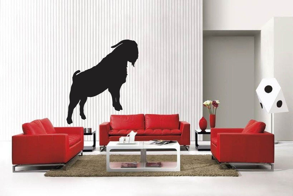 Picniva Matte Black Boer Goat Style 9a Vinyl Wall Decal Farm Barn Decor Art