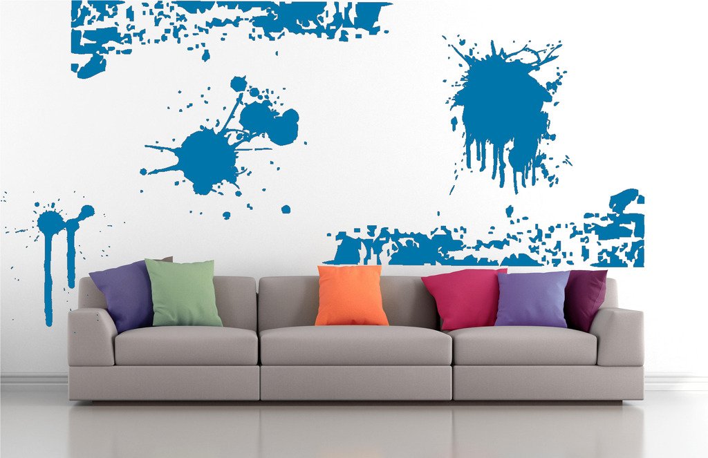 Picniva Drips Border Mix Wall Decals, Blue, 10 in Height, DOTPR14A