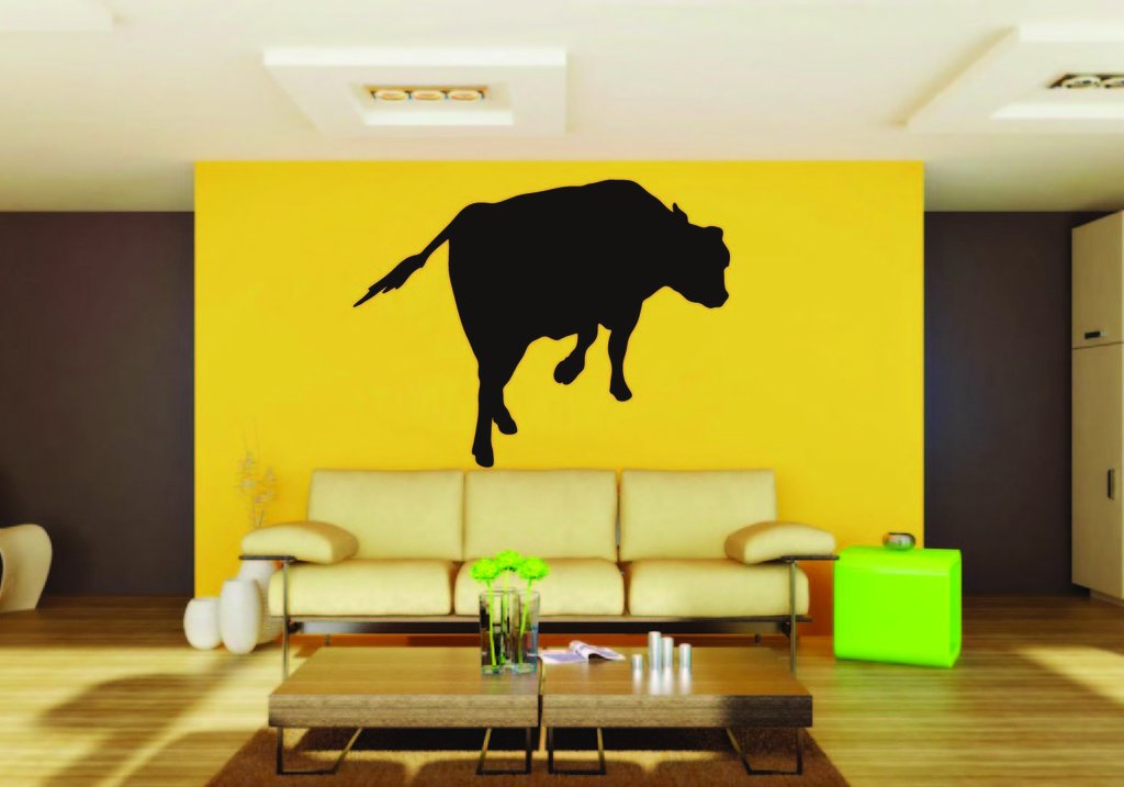 Picniva Cow Sty82 Vinyl Wall Decal, Approx 22 x 17.6 in, Removable