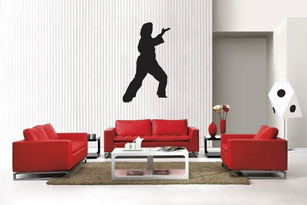 Picniva Matte Black Martial Arts Style 222 Vinyl Wall Decal Sports Decor