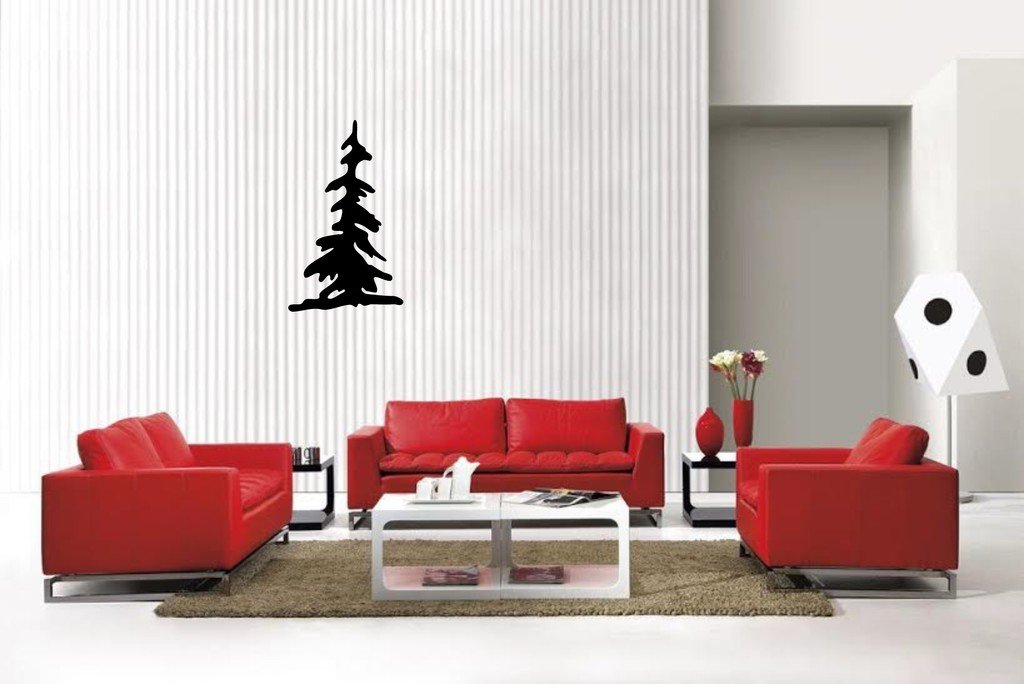 Picniva Matte Black Tree Style 333 Vinyl Wall Decal Nature Botanical Decor