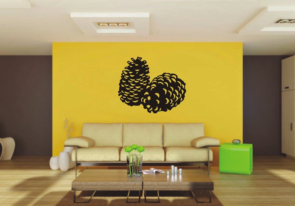 Picniva Pine Cones Sty1 Vinyl Wall Decal, Approx 22 x 18.35 in, Removable