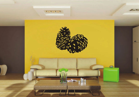 Picniva Pine Cones Sty1 Vinyl Wall Decal, Approx 22 x 18.35 in, Removable