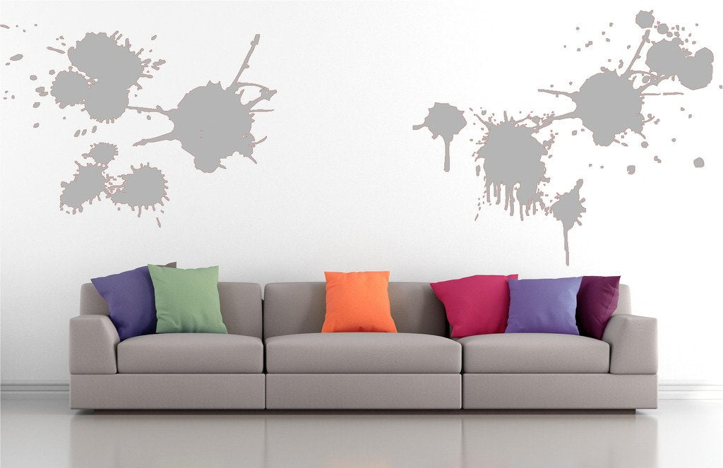 Picniva Splatter Assortment Wall Decals, Silver, 10 in Height, DOTPR12A