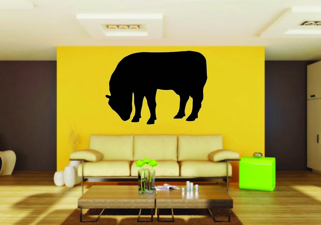 Picniva Cow Sty2a Vinyl Wall Decal, Approx 22 x 15.4 in, Removable