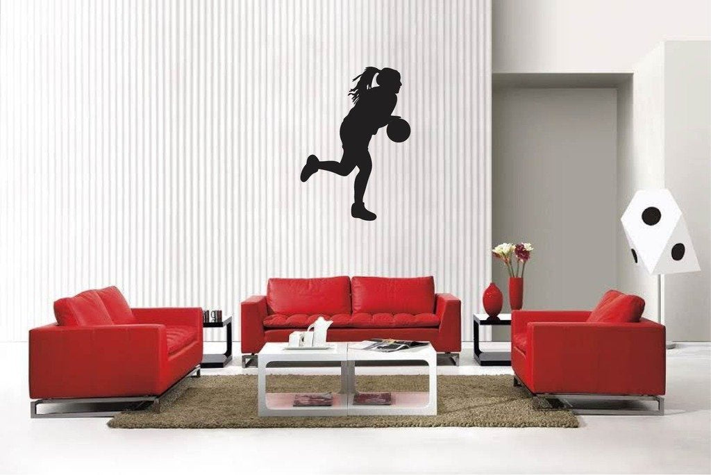 Picniva Matte Black Basketball Style 8 Vinyl Wall Decal Sports Decor