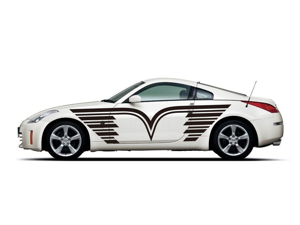 Picniva sty232 Racing Car Body Side Stripes Sticker Decal 2 Pcs