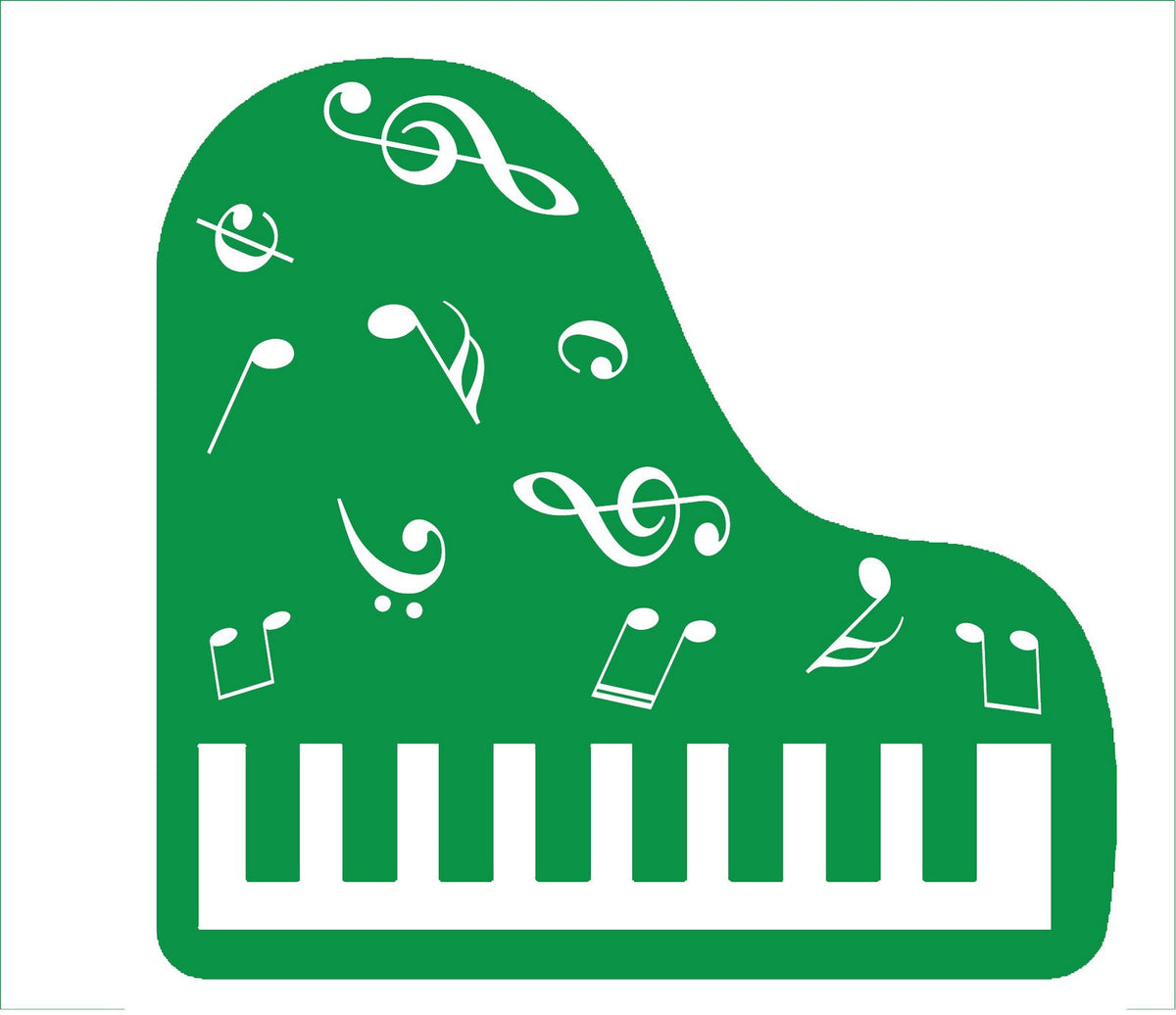 Picniva Grand Piano Music Notes Wall Decal for Musicians
