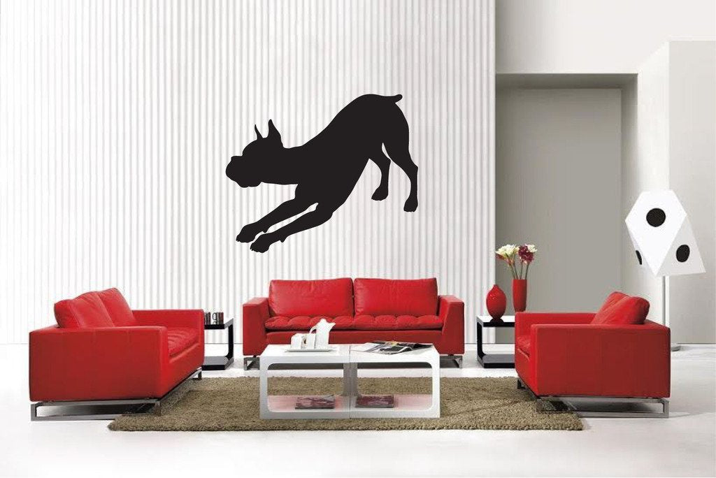 Picniva Matte Black Boxer Style 10 Vinyl Wall Decal Canine Decor