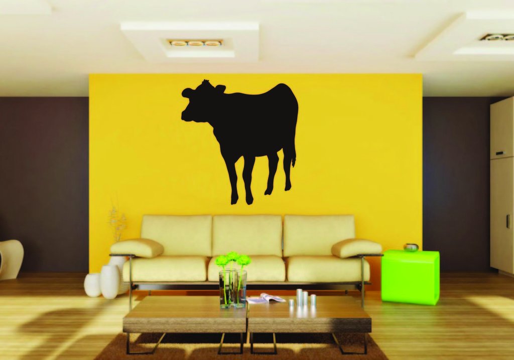 Picniva Cow Sty51 Vinyl Wall Decal, Approx 22 x 24.2 in, Removable