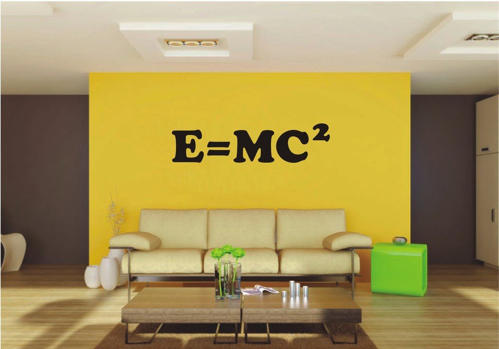 Picniva 22x5.51 E = MC2 Science Kids School Vinyl Wall Decal Motivational