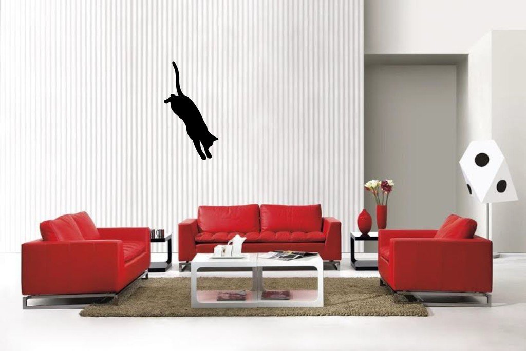 Picniva Matte Black cat Style 30a Vinyl Wall Decal Pet Animal Decor