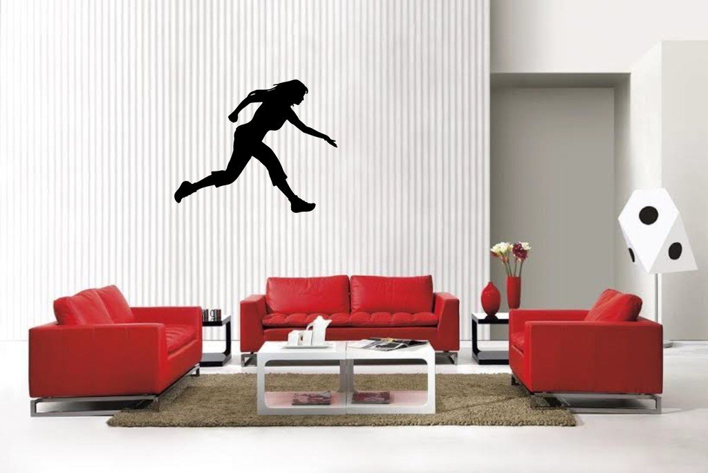 Picniva Matte Black Running Style 2 Vinyl Wall Decal Figure Silhouette
