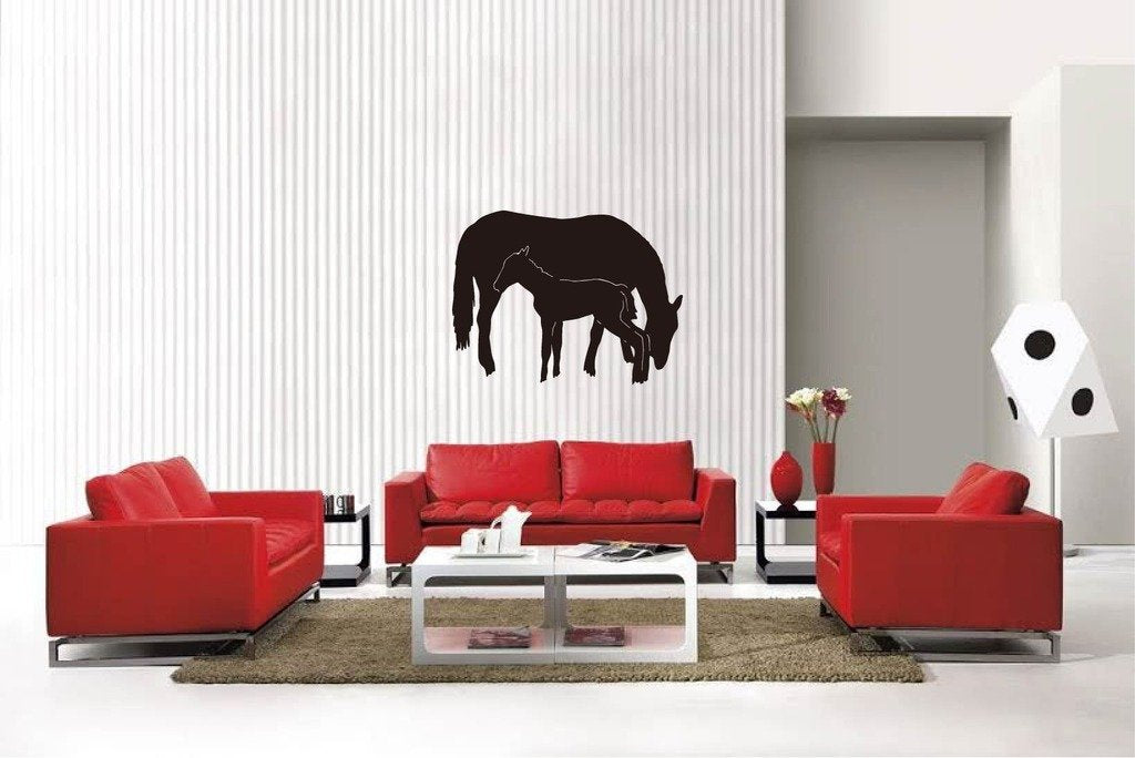 Picniva Matte Black Horse Style 14 Vinyl Wall Decal Equestrian Pet Decor