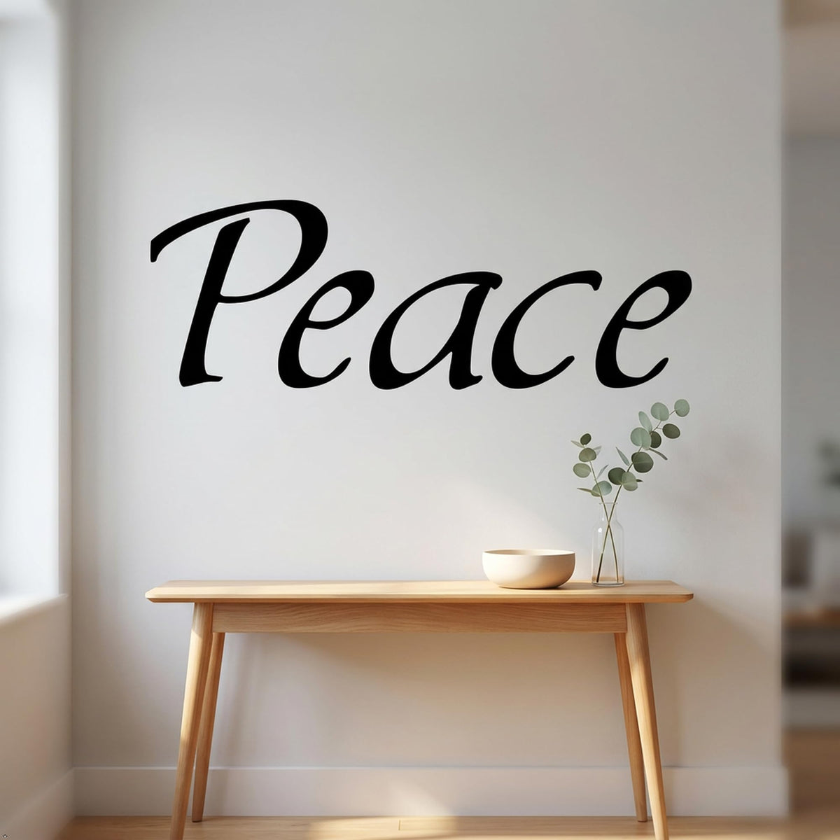 Picniva Peace Removable Vinyl Wall Decal (Black, 35''Width)