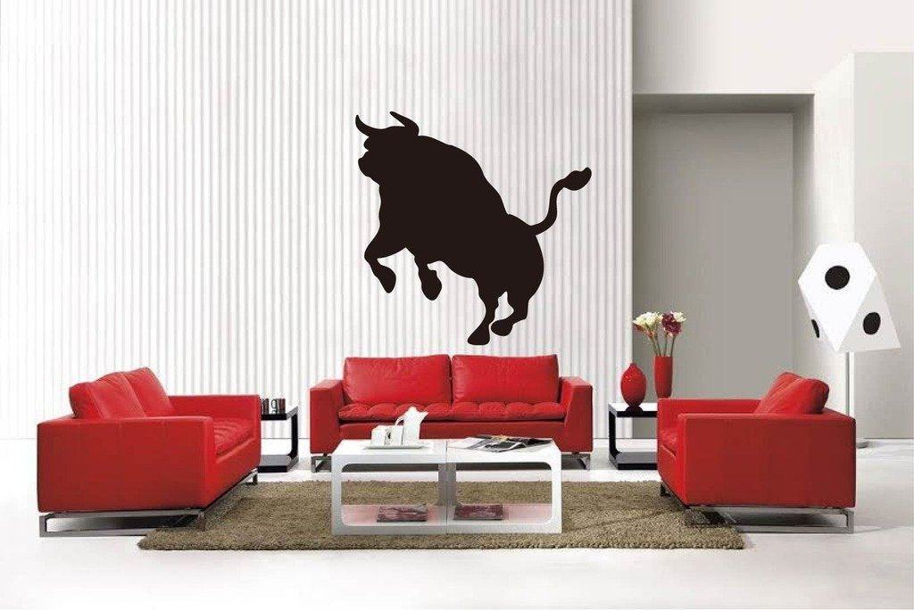 Picniva Bull Style 10 Removable Vinyl Wall Decal, 22 x 22 in