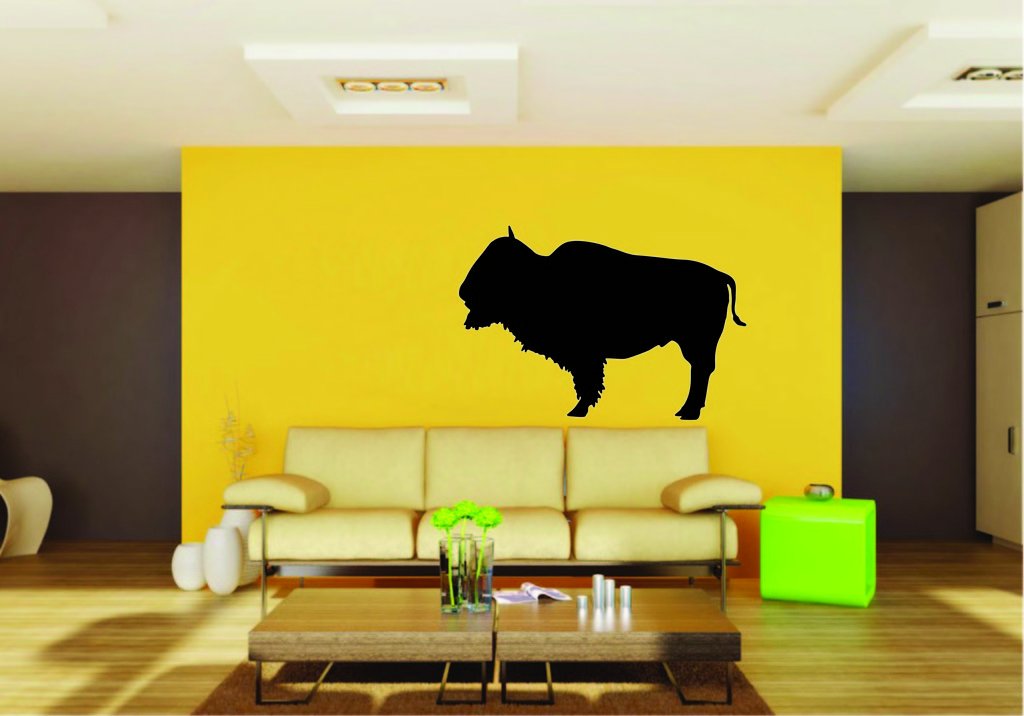 Picniva Bison Sty2a Vinyl Wall Decal, Approx 22 x 14.94 in, Removable