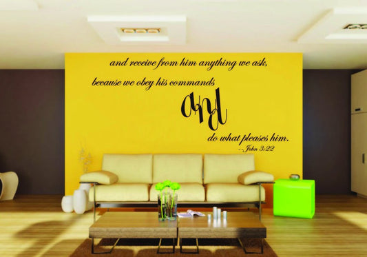 Picniva John 3:22 Scripture Removable Vinyl Wall Decal