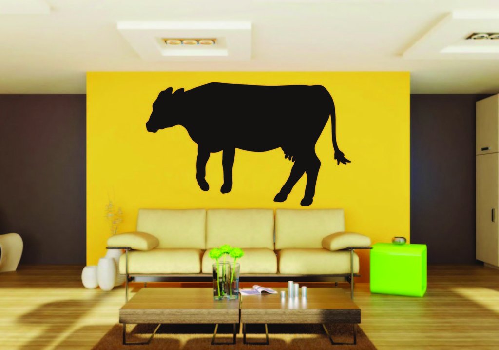 Picniva Cow Sty74 Vinyl Wall Decal, Approx 22 x 13.2 in, Removable