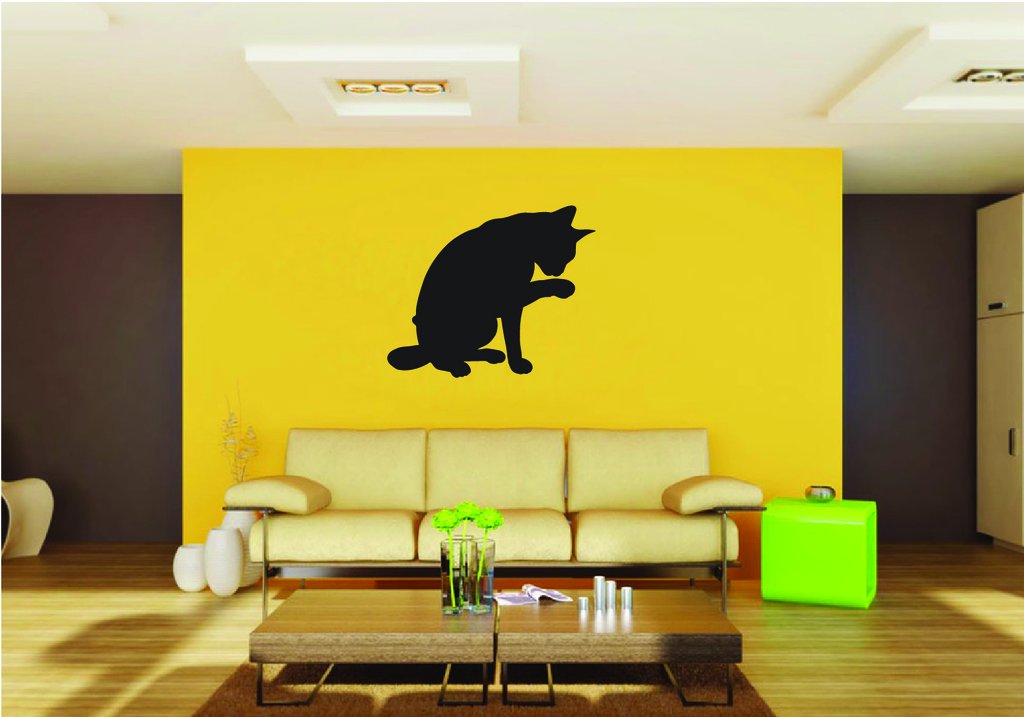 Picniva Abyssinian Cat Style 7 Removable Vinyl Wall Decal