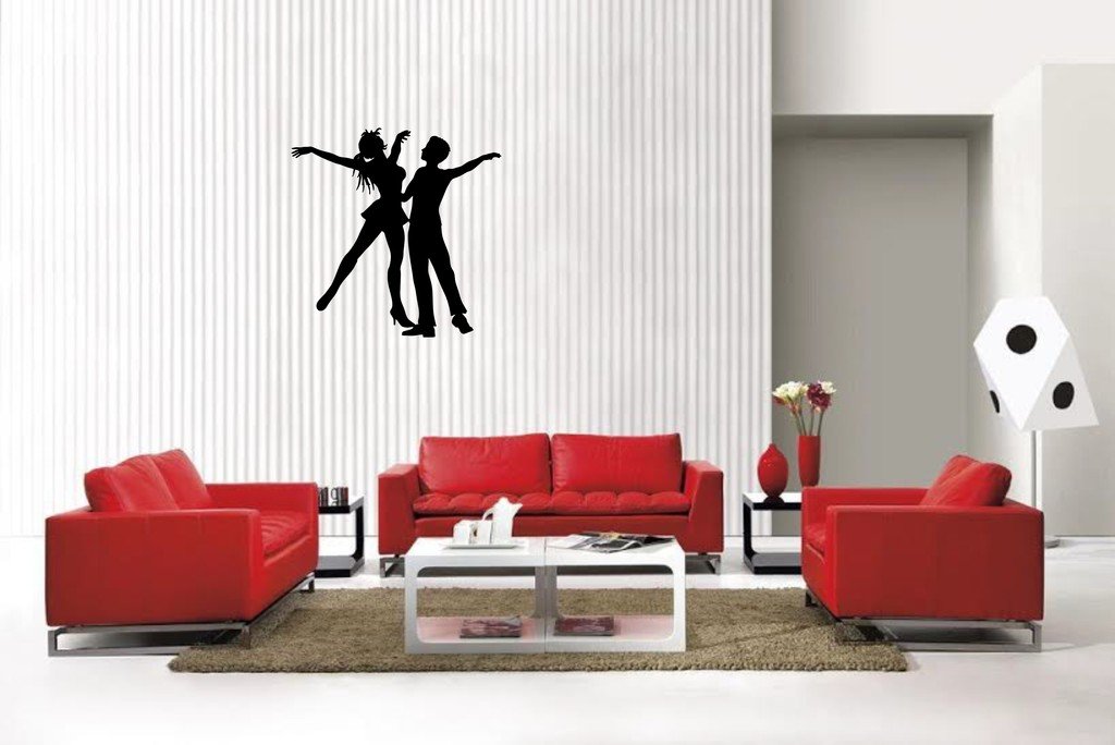 Picniva Matte Black Dancing Style 59 Vinyl Wall Decal Music Dance Decor