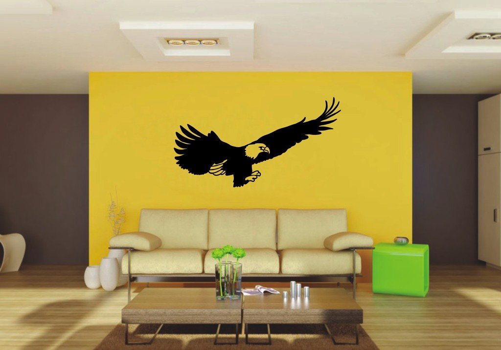 Picniva Eagle Sty17 Vinyl Wall Decal, Approx 22 x 11.88 in, Home Decor