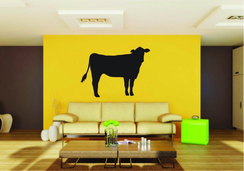 Picniva Cow Sty93 Vinyl Wall Decal, Approx 22 x 15.98 in, Removable
