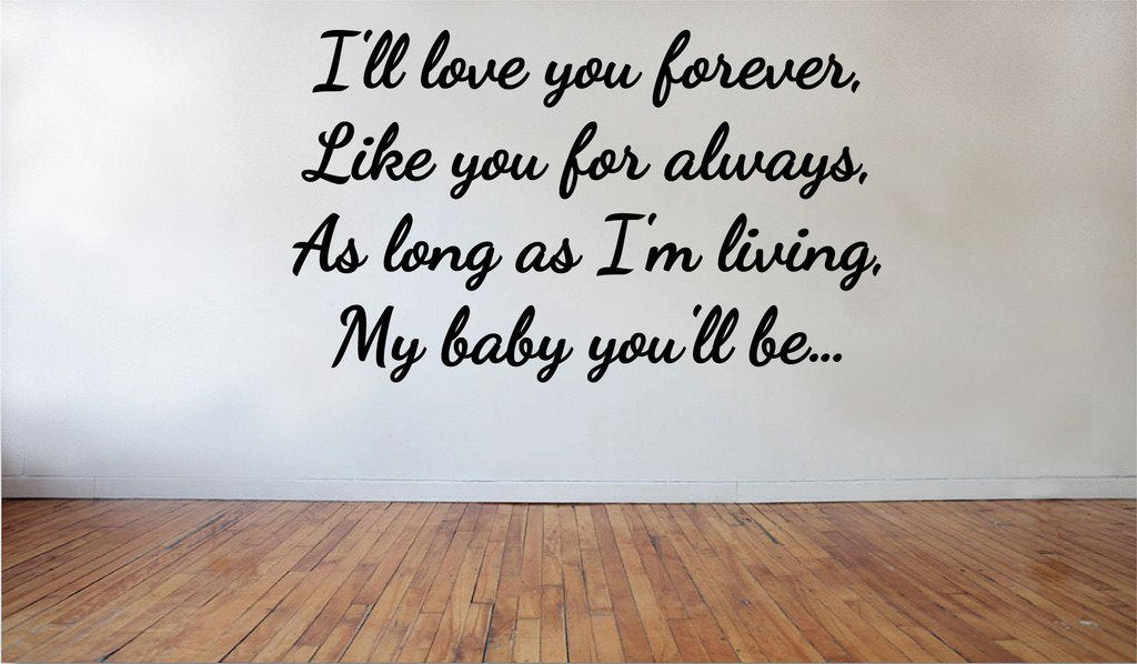 Picniva I Love you Forever my Baby Removable Vinyl Wall Decal, 23 x 15 in