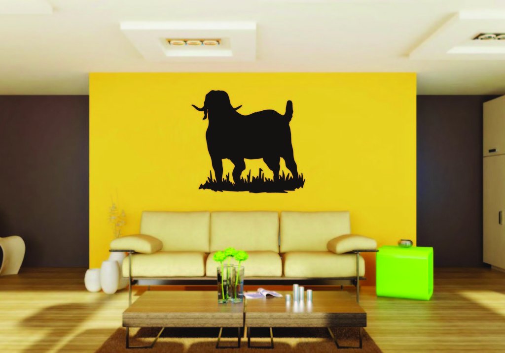 Picniva Boer Goat Sty3a Vinyl Wall Decal, Approx 22 x 19.8 in, Removable